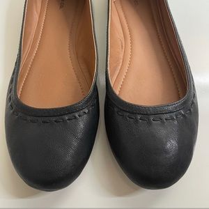 Frye Toshiba Stitch Black Leather Flats